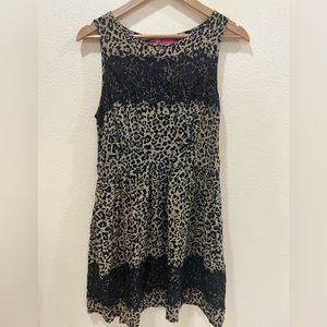 Kids/teen leopard and lace dress